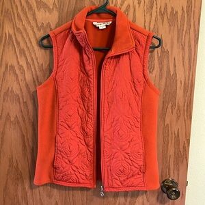 Quilted front fleece vest